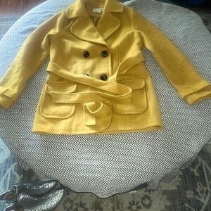 Forever 21 Mustard Double-Breasted Pea Coat